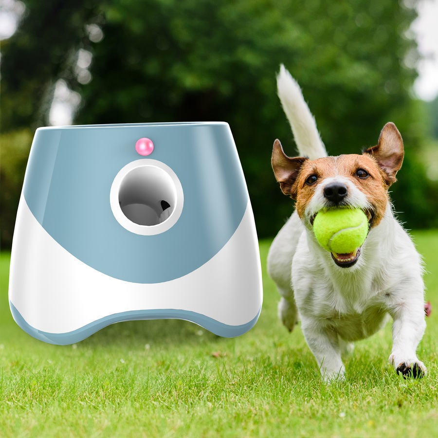 Advwin Automatic Dog Ball Launcher Automatic Tennis Fetch Throwing + 6 Tennis