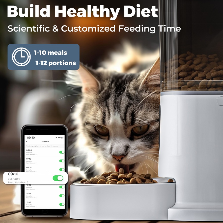 Advwin Automatic Pet Feeder 5G Wifi Auto Pet Feeder Cat Dog Feeder Smart Food Dispenser With App Control