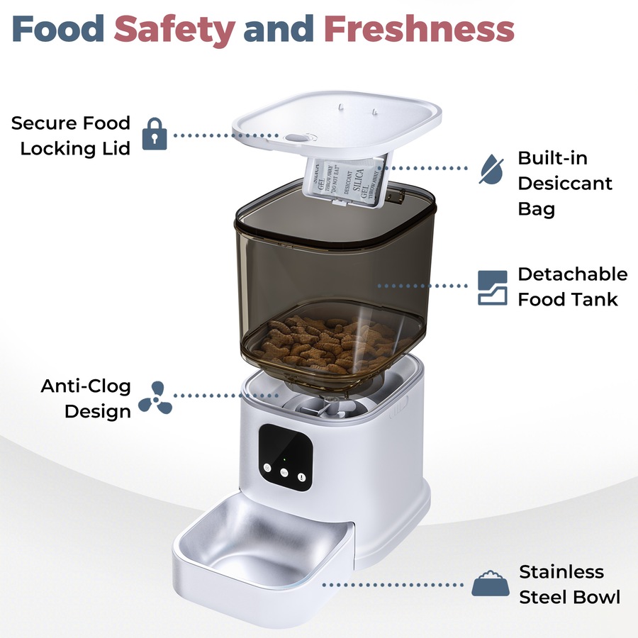 Advwin Automatic Pet Feeder 5G Wifi Auto Pet Feeder Cat Dog Feeder Smart Food Dispenser With App Control