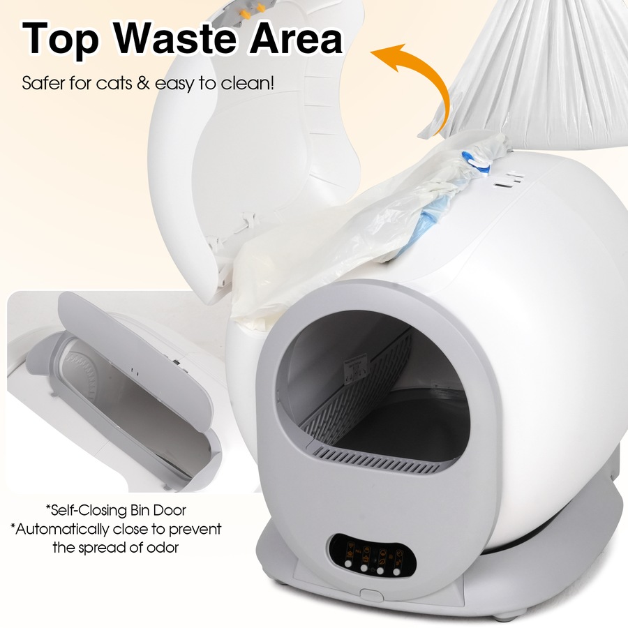 Advwin Automatic Self-Cleaning Cat Litter Box with WiFi App Control/Odor-Removal 65L Extra Large Smart Cat Litter Box
