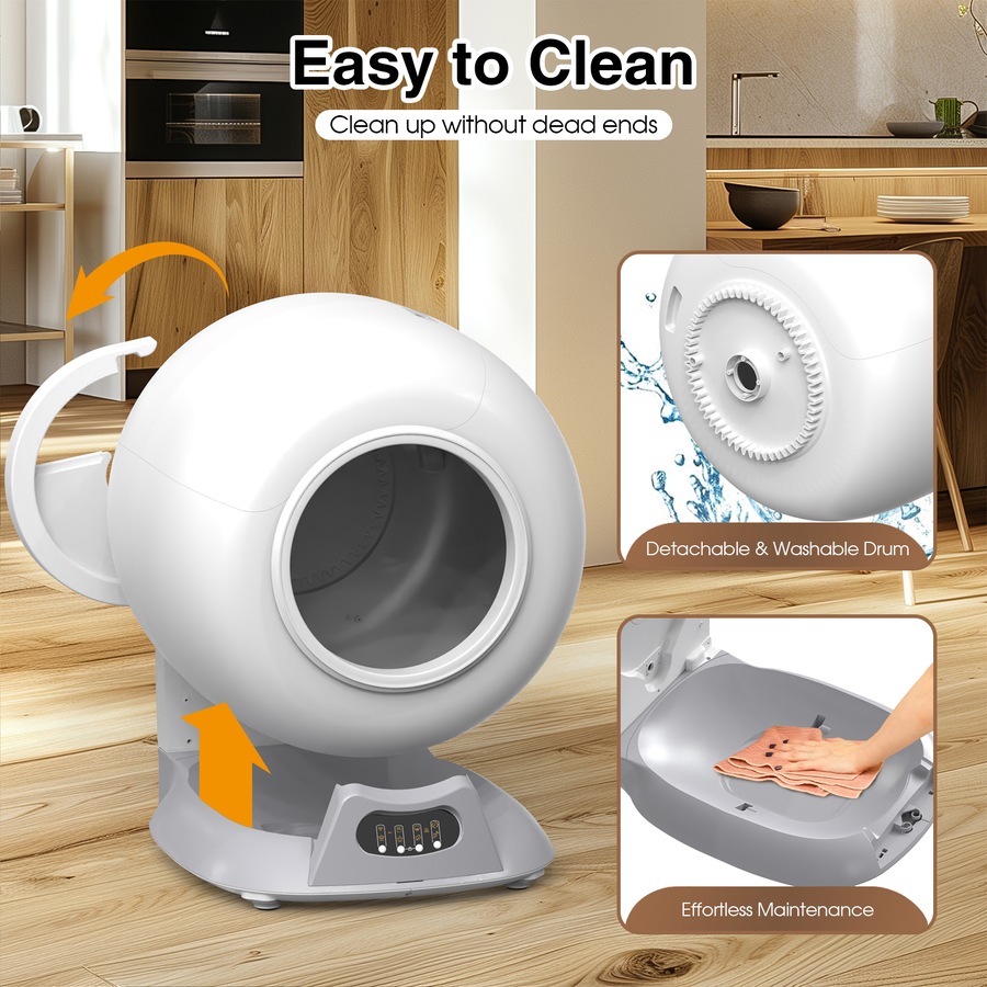 Advwin Automatic Self-Cleaning Cat Litter Box with WiFi App Control/Odor-Removal 65L Extra Large Smart Cat Litter Box