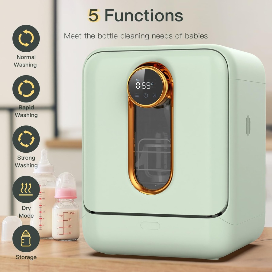 ADVWIN Baby Bottle Washer - Sterilizer & Dryer Combo for Easy Cleaning - Bottle Washer Machine for All Bottles, Pump Parts & Baby Item Care