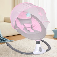 Advwin Baby Electric Rocking Chair Swing Chair Soft Cradle Peachskin with Mosquito Net - Pink