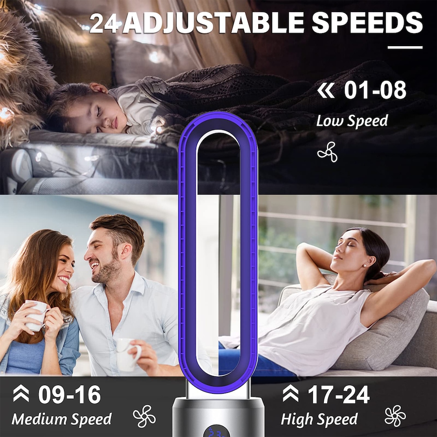 Advwin Remote Buy Advwin Bladeless Tower Fan Portable Electric Standing Floor Fan Air ...