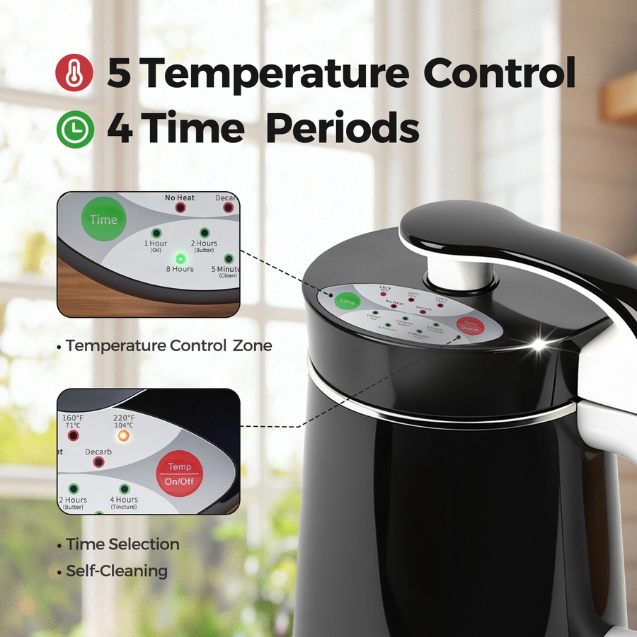 Advwin Butter Machine, 3-In-1 Botanical Extractor, 1.2L Herb Infuser Machine, Automatic Botanical Extractor and Infuser for Making Butter, Oil, and Tinctures - 5 Accessories