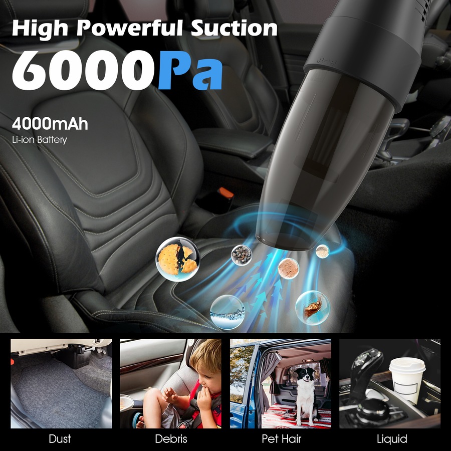 Advwin Car Vacuum Cleaner 6000pa Portable Handheld Vacuum Cleaner Mini Wet and Dry Vacuum Cleaner