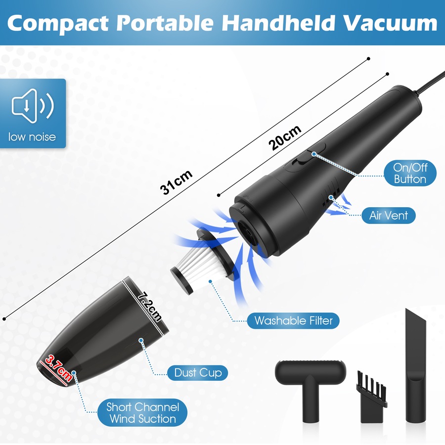 Advwin Car Vacuum Cleaner 6000pa Portable Handheld Vacuum Cleaner Mini Wet and Dry Vacuum Cleaner