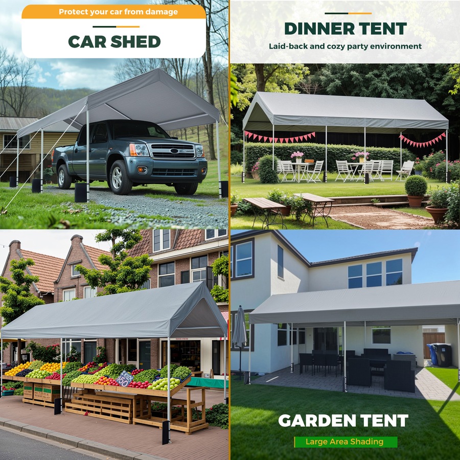 Advwin Carport Canopy 3*6M Heavy Duty Portable Garage, for Car Storage/Outdoor Events/Market Stalls