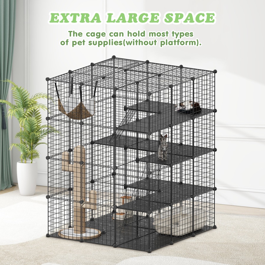 Advwin Cat Cage 4 Tier Large DIY Pet Crate Cat Villa Cat Enclosure