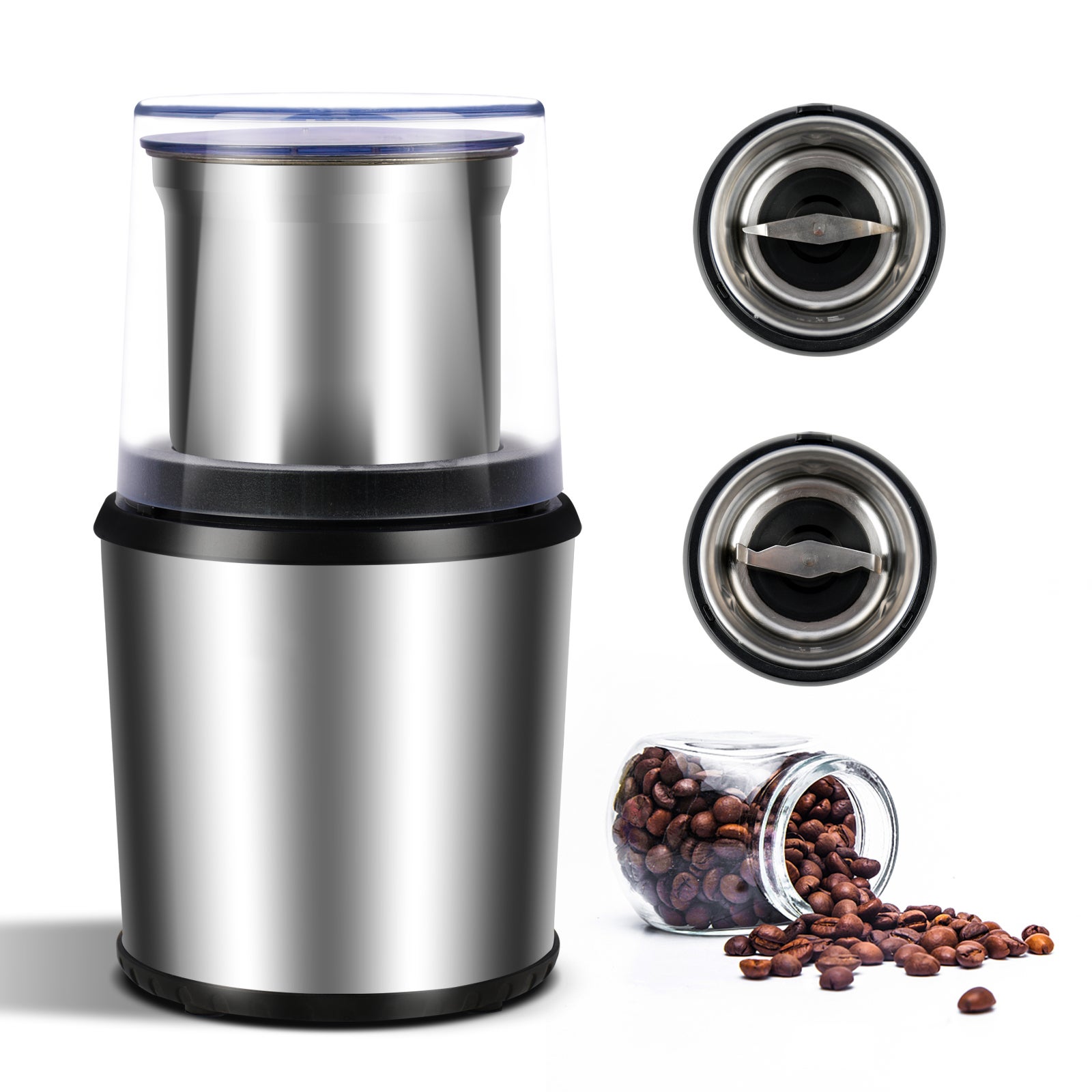 Stainless Steel Electric Coffee Spice Grinder 200W