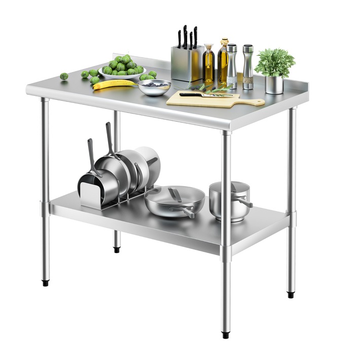 Stainless Steel Kitchen Benches Work Bench Food Prep Table 1219x610 ...