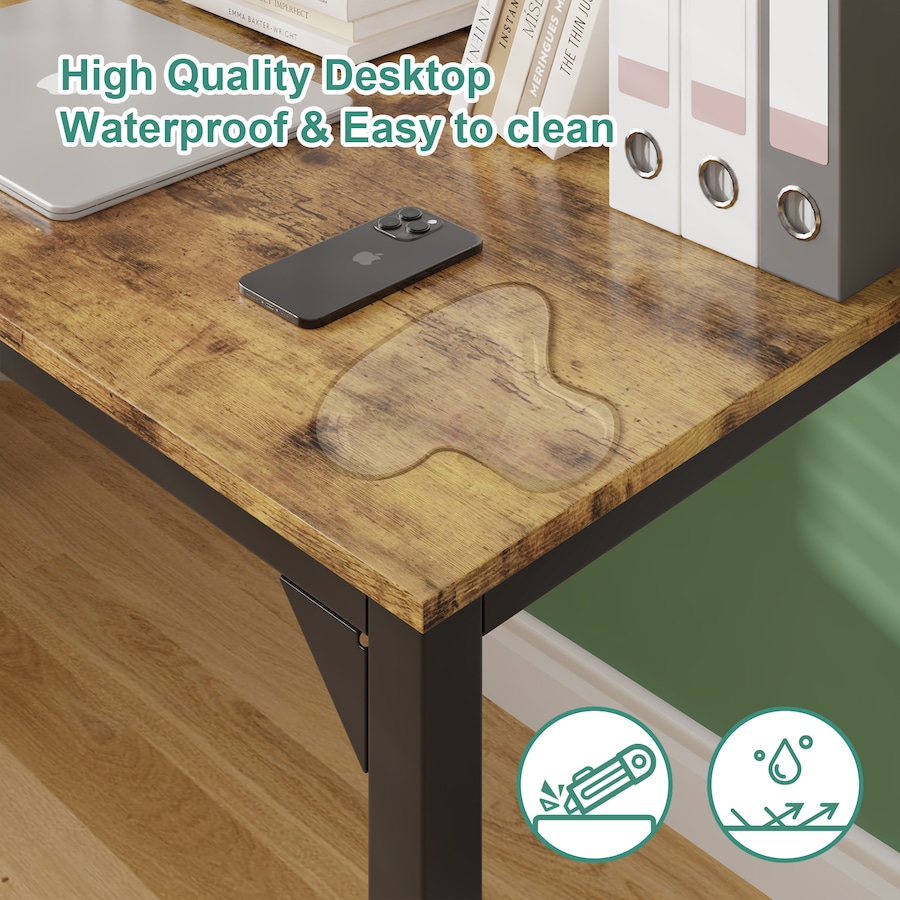 Advwin 120cm Computer Desk Home Office Table Study Laptop Desks Wooden Writing Workstation Walnut