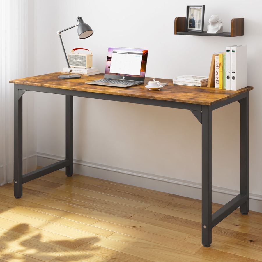 Advwin 120cm Computer Office Desk Study Table Writing Workstation Walnut