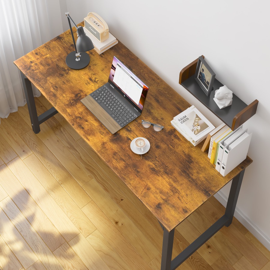 Advwin 120cm Computer Office Desk Study Table Writing Workstation Walnut