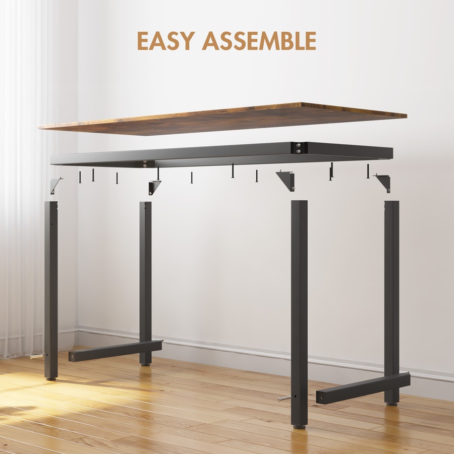 Advwin 120cm Computer Office Desk Study Table Writing Workstation Walnut