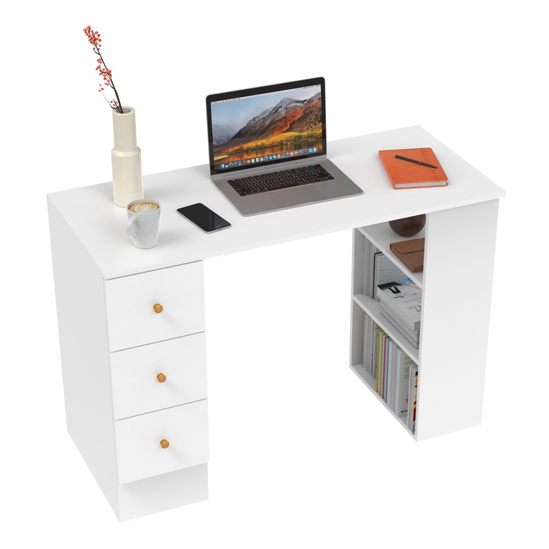 Buy Advwin Computer Office Desk with Drawers Open Shelves Study Table ...