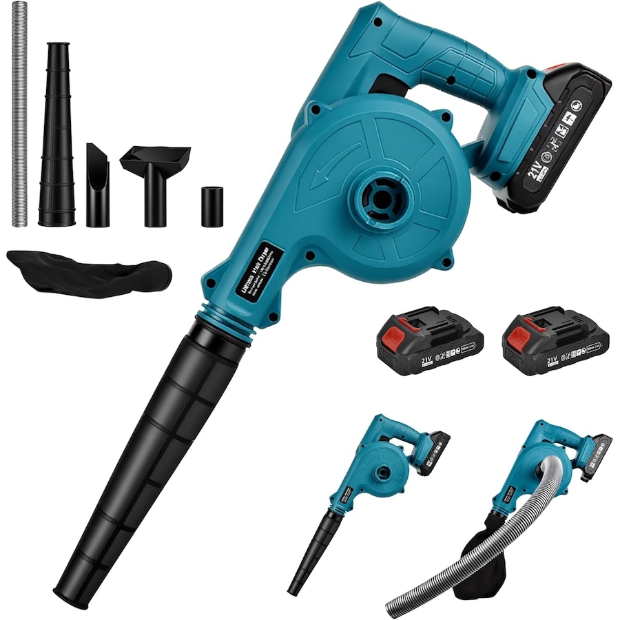 Advwin Cordless Leaf Blower & Vacuum, 2-in-1 Electric Leaf Blower with 2 Lithium Batteries & Charger, Portable Yard Blower for Patio, Lawn, Dust Cleaning