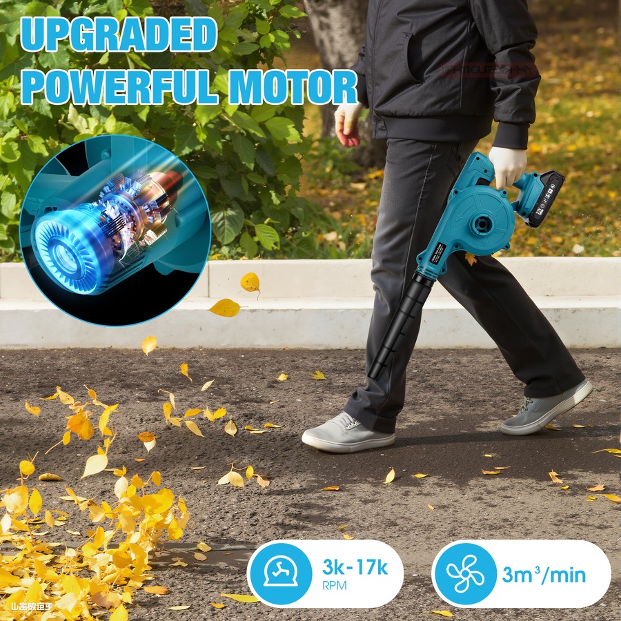 Advwin Cordless Leaf Blower & Vacuum, 2-in-1 Electric Leaf Blower with 2 Lithium Batteries & Charger, Portable Yard Blower for Patio, Lawn, Dust Cleaning