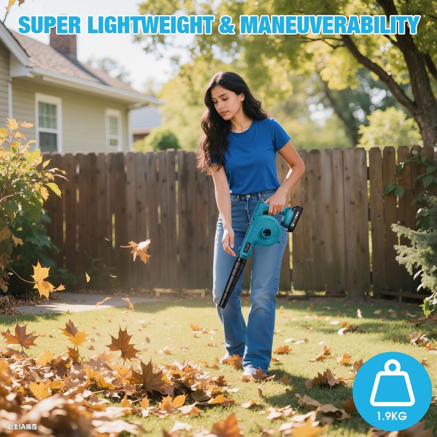 Advwin Cordless Leaf Blower & Vacuum, 2-in-1 Electric Leaf Blower with 2 Lithium Batteries & Charger, Portable Yard Blower for Patio, Lawn, Dust Cleaning
