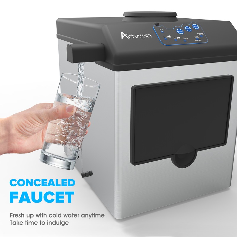 Buy Advwin 2in1 Ice Cube Maker Water Dispenser, Countertop Ice Maker