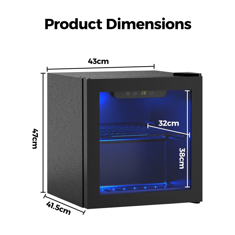 Advwin Digital Mini Beverage Cooler 36L, Wine Cooler with Adjustable Temperature, Portable Countertop Bar Fridge Interior Light, Freestanding Refrigerator for Home Kitchen Office Dorm Party RV Camping