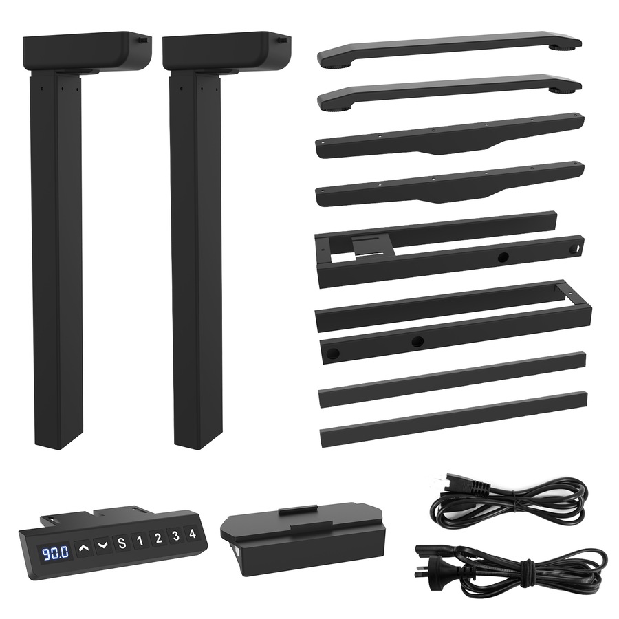 Adjustable Height Dual Motor Electric Standing Desk Sit Stand up Desk with 120cm Board Black