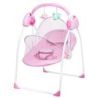 Advwin Electric Baby Swing Baby Bouncer and Rocker w/ Mosquito Net for Infants Pink