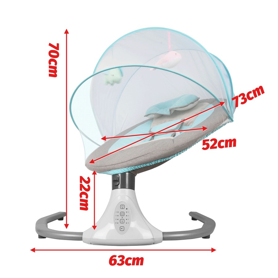 Advwin Electric Baby Swing Chair Rocking Chair with Mosquito Net Blue