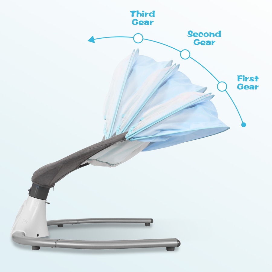 Advwin Electric Baby Swing Chair Rocking Chair with Mosquito Net Blue