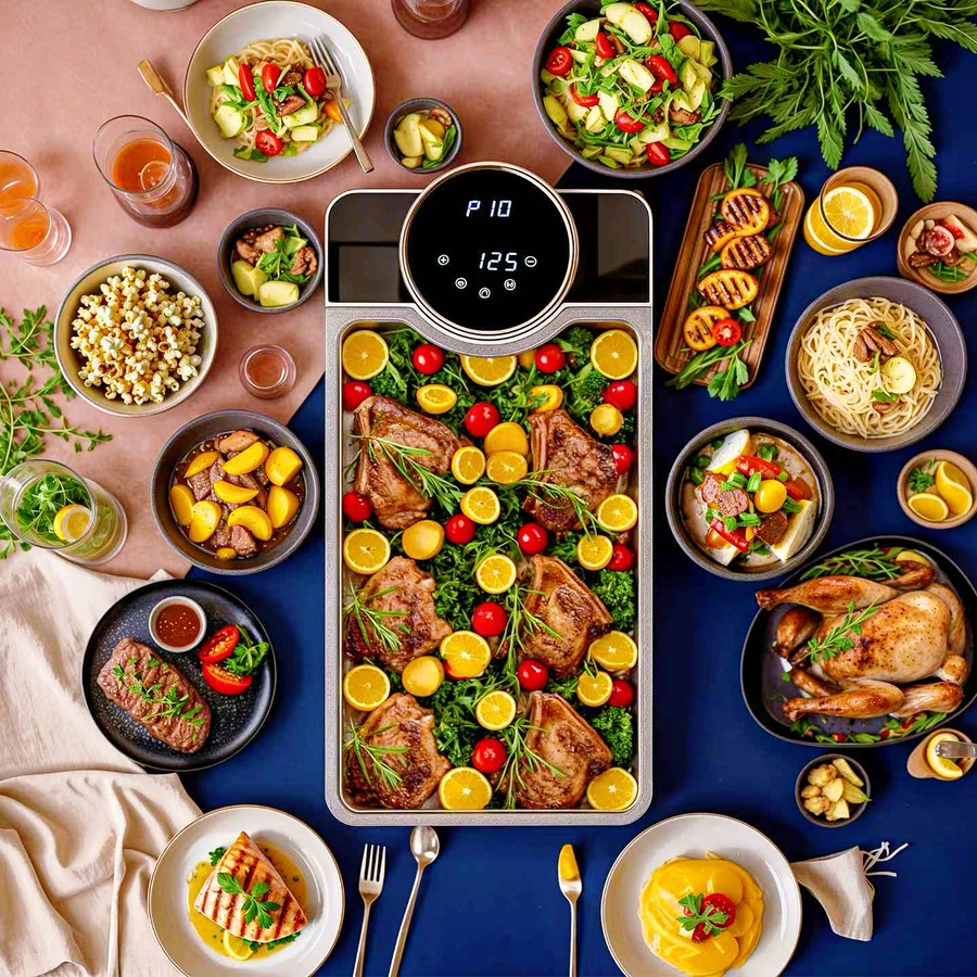 Advwin Electric Grill Pan, Electric Hot Plate with LCD Touchscreen, Non-Stick Griddle Plate for Family, Adjustable Temperature & Timer, Removable Oil Drip Tray, Smokeless Family Grill for 2-8 People