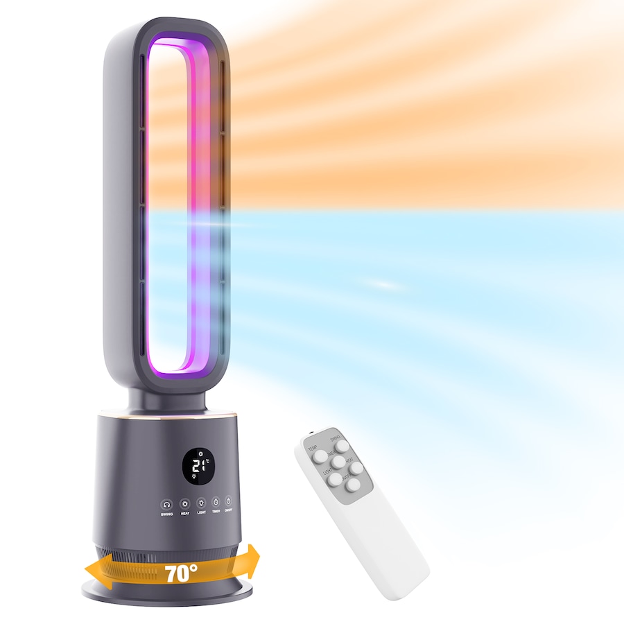 Advwin Bladeless Heater with Thermostat, Color Light for Bedroom, Office and Indoor Use 2000W