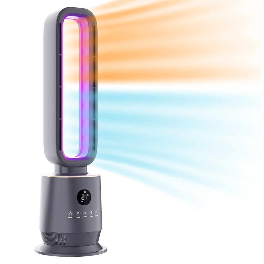 Advwin Bladeless Heater with Thermostat, Color Light for Bedroom, Office and Indoor Use 2000W