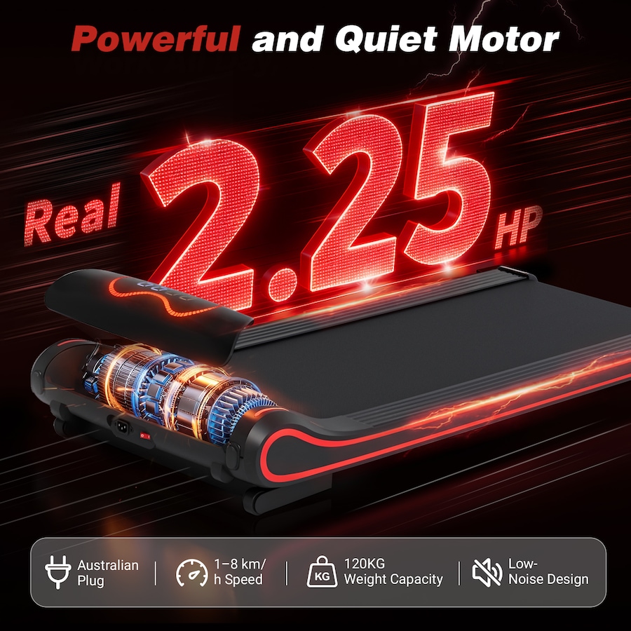 Advwin Electric Incline Treadmill for Home, 3-Level Auto Incline 3%/6%/9% Walking Pad Running Machine with App & Remote Control, LED Ambient Display, 1-8 km/h