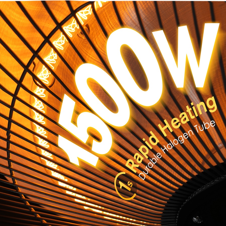 Advwin Electric Outdoor Heater, Infrared Freestanding Patio Heater, 1500W Outside Portable Heater with Tip-Over Protection, Benchtop Tabletop Heater for Garden, Balcony, Backyard Use