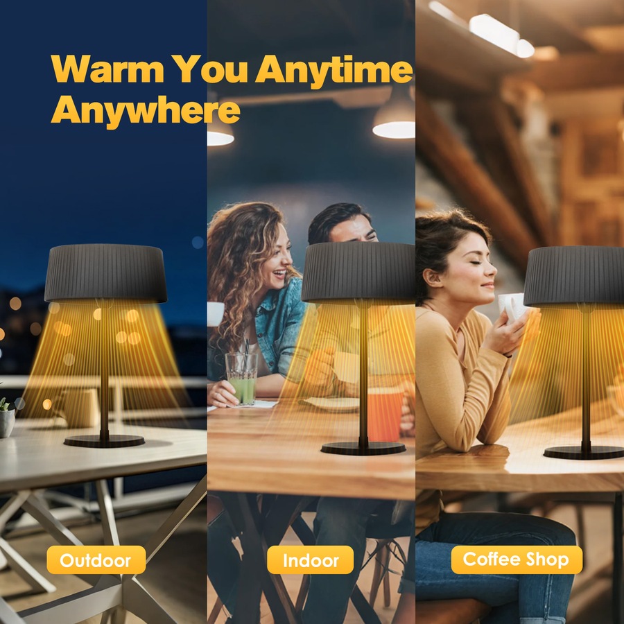 Advwin Electric Outdoor Heater, Infrared Freestanding Patio Heater, 1500W Outside Portable Heater with Tip-Over Protection, Benchtop Tabletop Heater for Garden, Balcony, Backyard Use