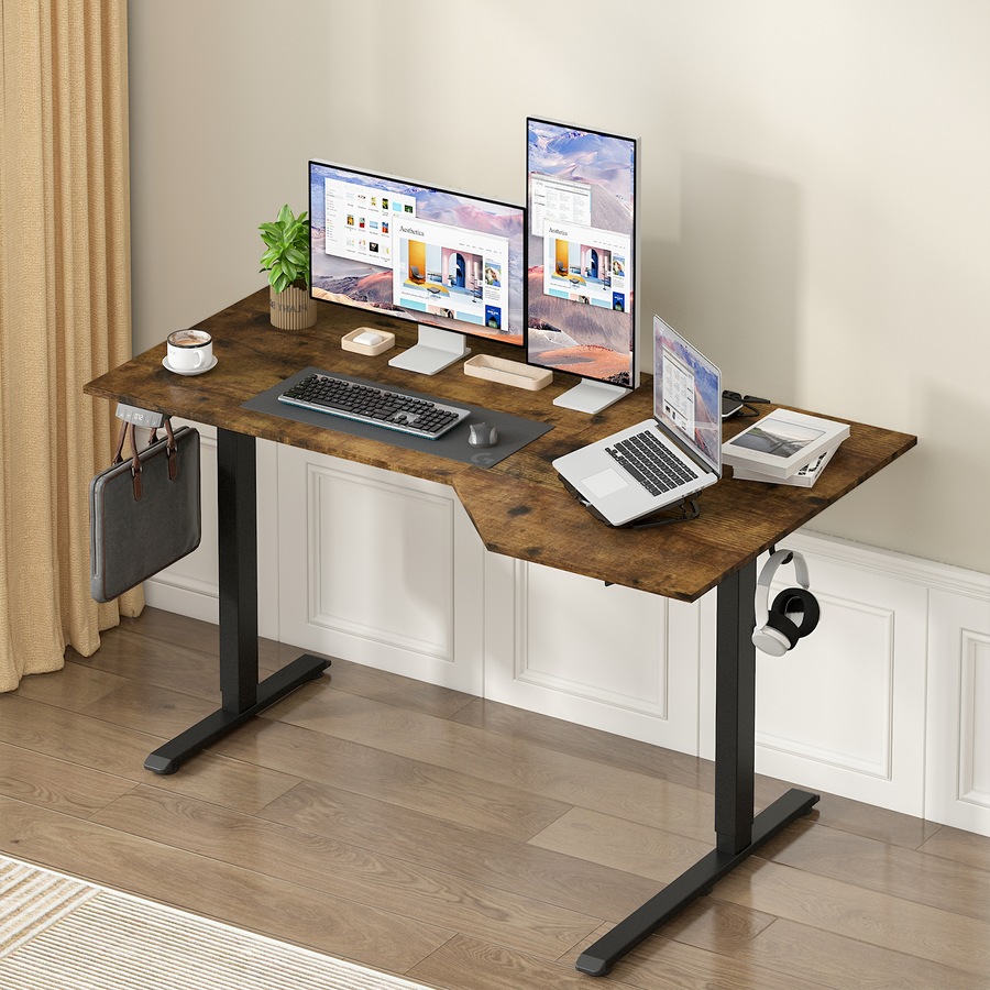 Buy Advwin Electric Standing Desk L Shaped Corner Height Adjustable Sit ...