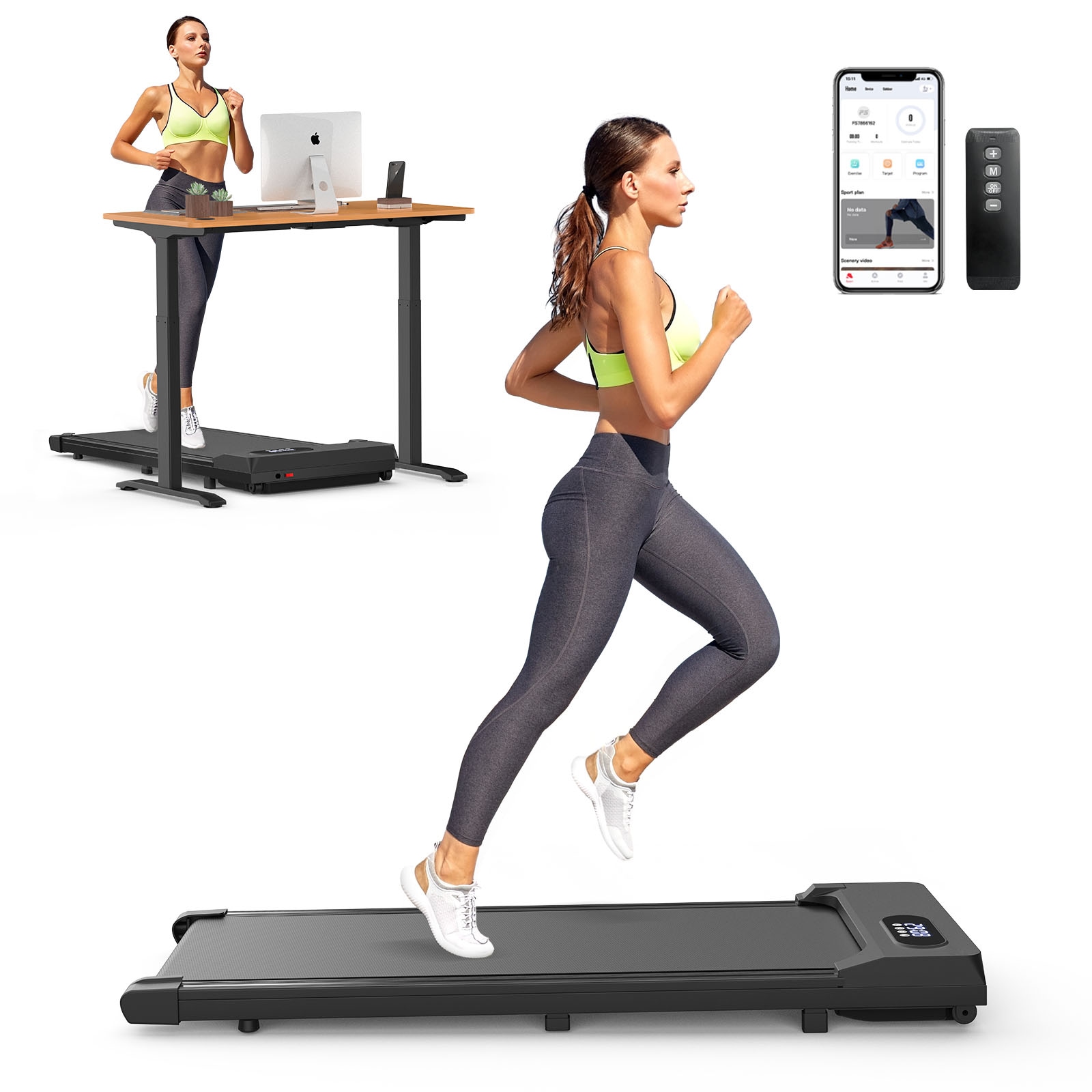 ADVWIN Electric Treadmill Under Desk Walking Pad Home Compact Jogging Running Machine