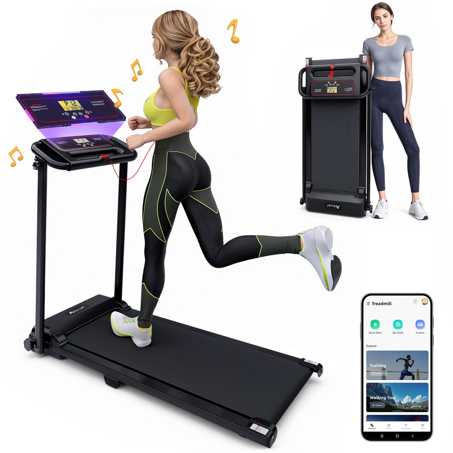 Buy Advwin Electric Treadmill with Handle Foldable Walking Pad Running ...