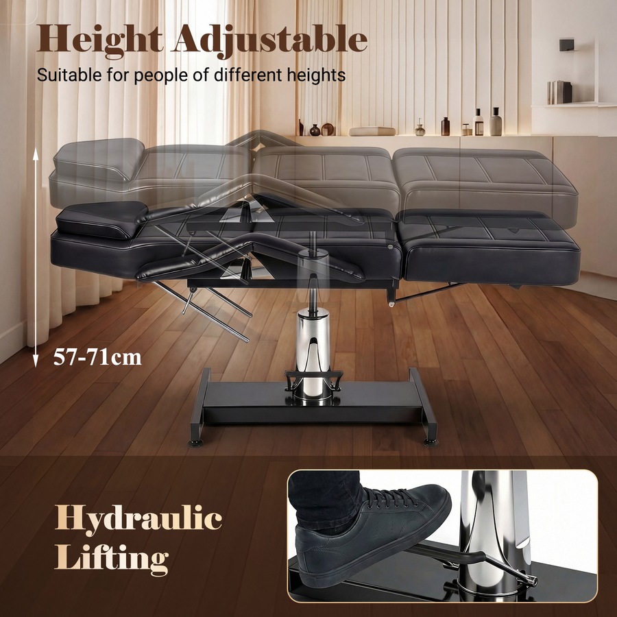 Advwin Facial Bed Chair, Hydraulic Adjustable Multi-Purpose Tattoo Chair Bed, Beauty Barber Spa Beauty Equipment, 150kg Capacity