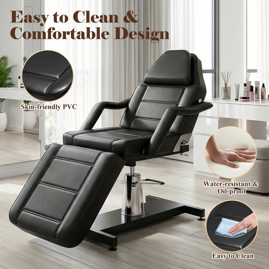 Advwin Facial Bed Chair, Hydraulic Adjustable Multi-Purpose Tattoo Chair Bed, Beauty Barber Spa Beauty Equipment, 150kg Capacity