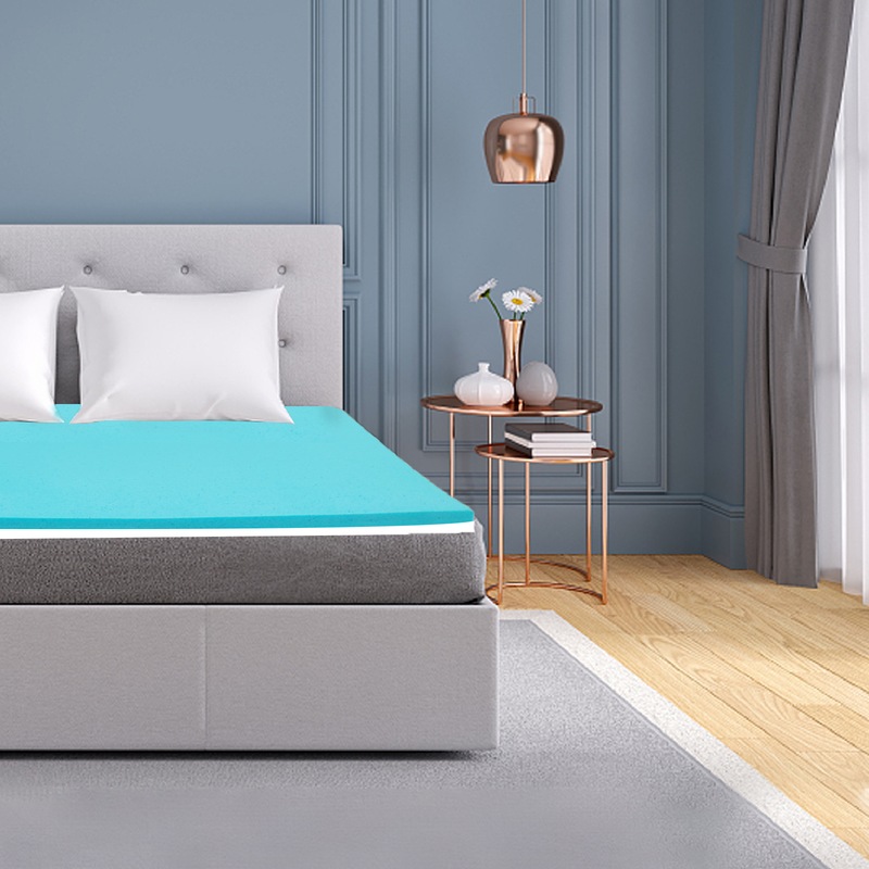 Buy Queen Mattress Foam Blue Memory Topper, Antibacterial Elasticity