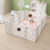 Advwin Foldable Baby PlayPen 16 Panels 178*140cm Kids Activity Centre Toddler Fence Yard Safety Gate