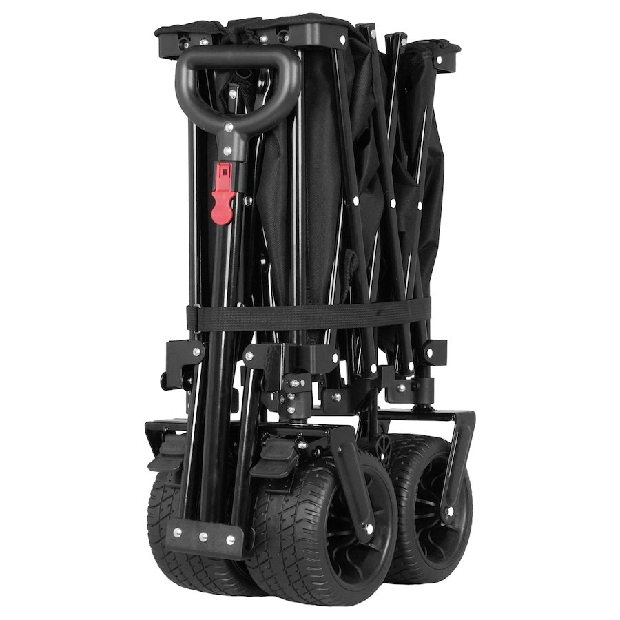 Advwin Foldable Wagon Cart 200L/150KG Garden Trolley Outdoor Trailer 4" Wheels w/Brake