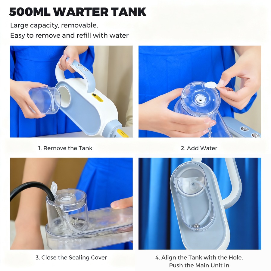 Advwin 12-in-1 Steam Mop, 1500W Steam Cleaner with Detachable Handheld Steamer, 3-Steam Mode, 500ML Large Tank, Swivel Head, for Multi-Surface/BBQ Grill/Window/Grout/Tile