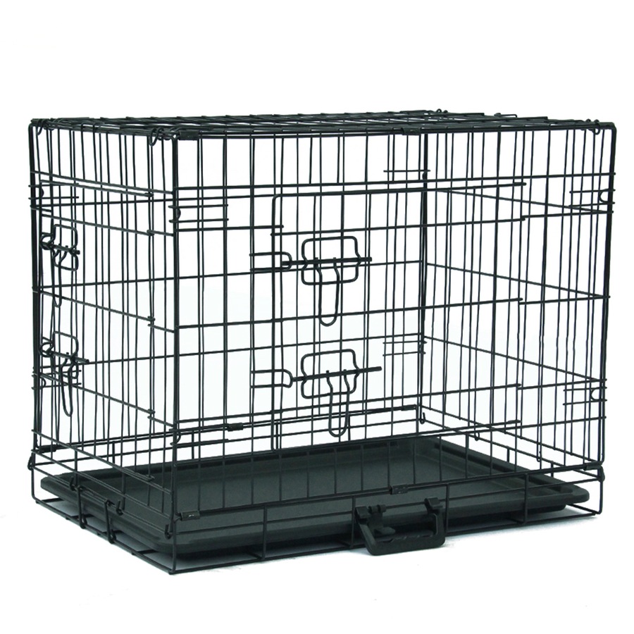 42" Dog Cage Pet Crate Puppy Cat Foldable Metal Kennel Portable 2 Doors