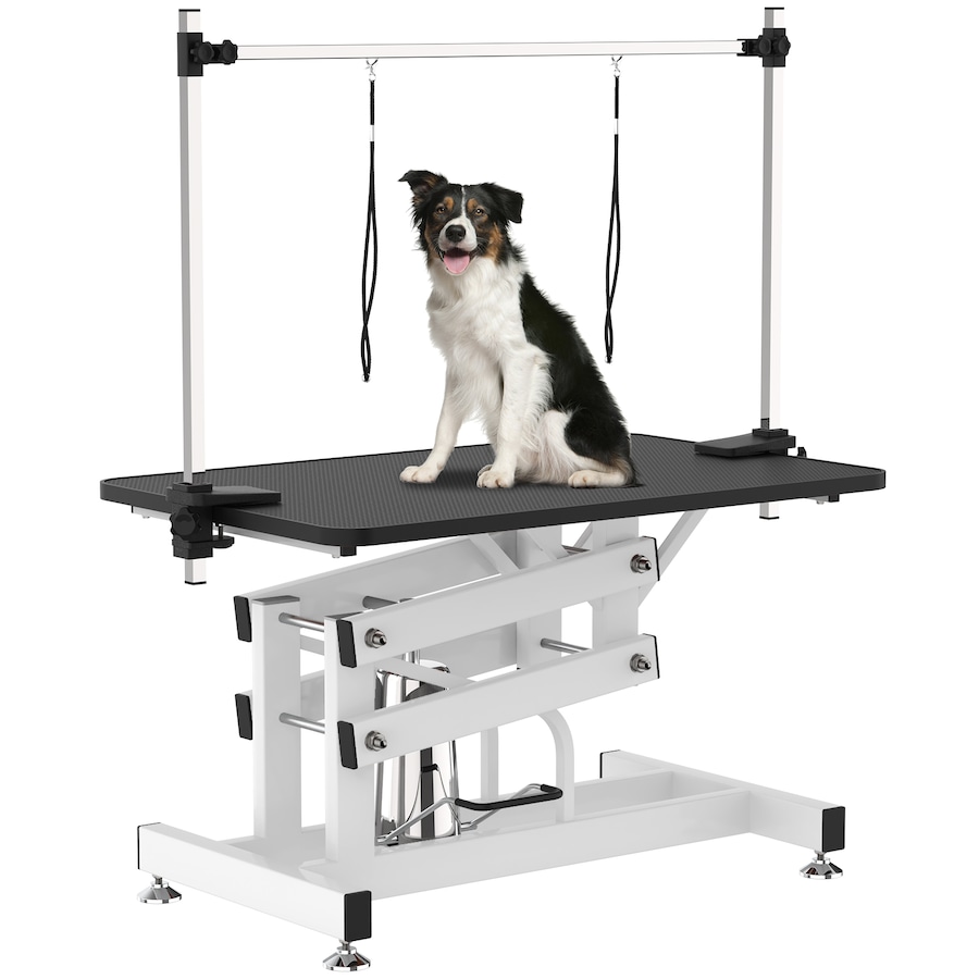 Advwin Hydraulic Pet Grooming Table Heavy Duty Dog Grooming Table Height Adjustable 2 Loops