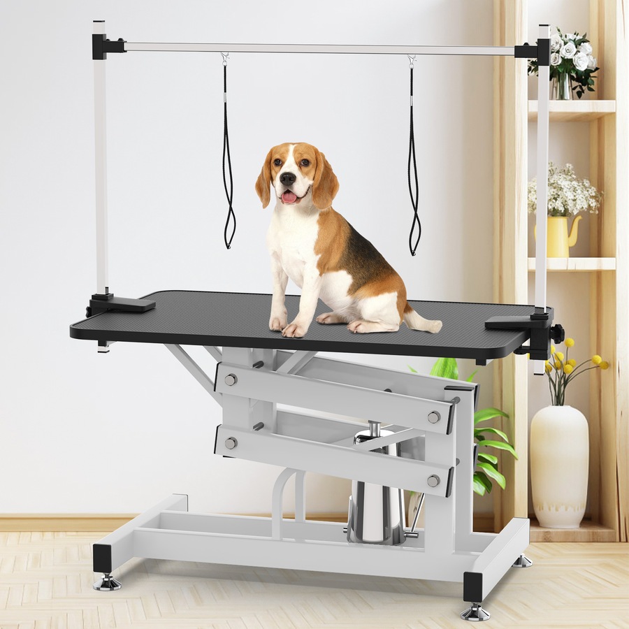 Advwin Hydraulic Pet Grooming Table Heavy Duty Dog Grooming Table Height Adjustable 2 Loops