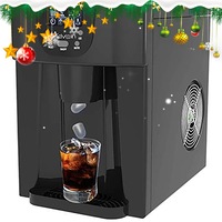Advwin Ice Maker, Compact 2-in-1 Ice Maker with A Built-in Water Dispenser, Black