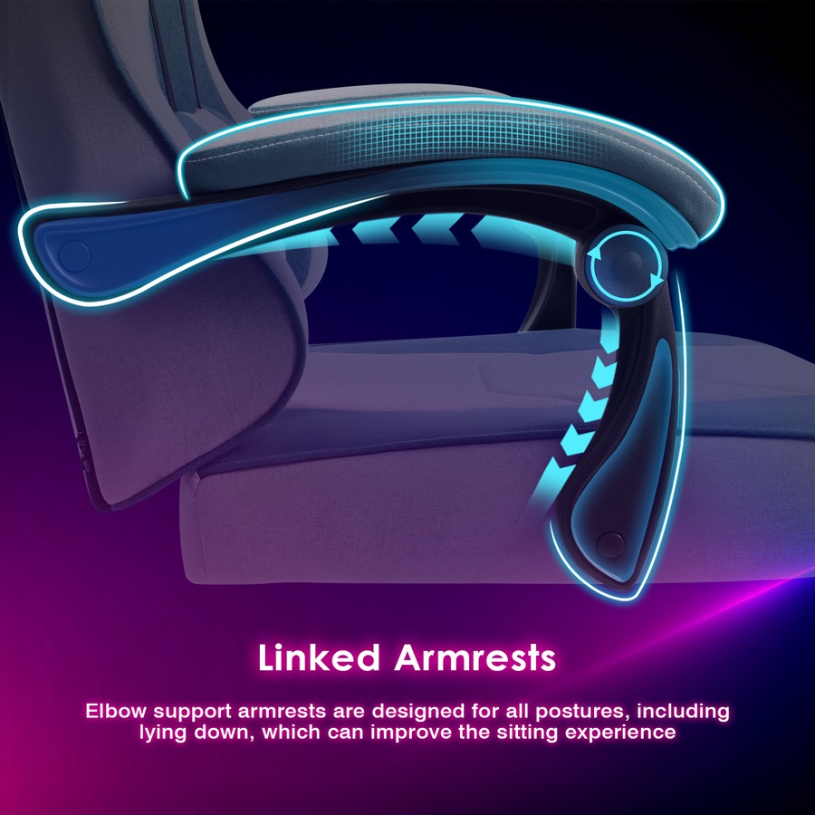 Advwin L Shape 140cm Gaming Desk RGB LED Light & Gaming Chair Racing Seat w/Footrest Office Chair Green & Grey