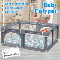 Advwin Large Baby Playpen 185*205cm Kids Activity Central Child Play Fence with Anti-Slip Base and 50 Ocean Balls
